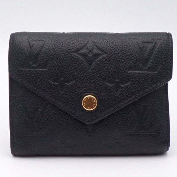 Louis Vuitton Victorine Noir Portefeuille Empreinte Wallet Black Trifold - Picture 1 of 7